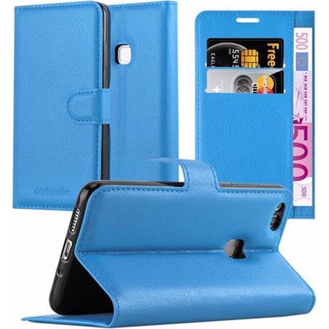 Cadorabo Book mit Standfunktion Cover (Huawei P10 Lite), Smartphone Hülle, Blau
