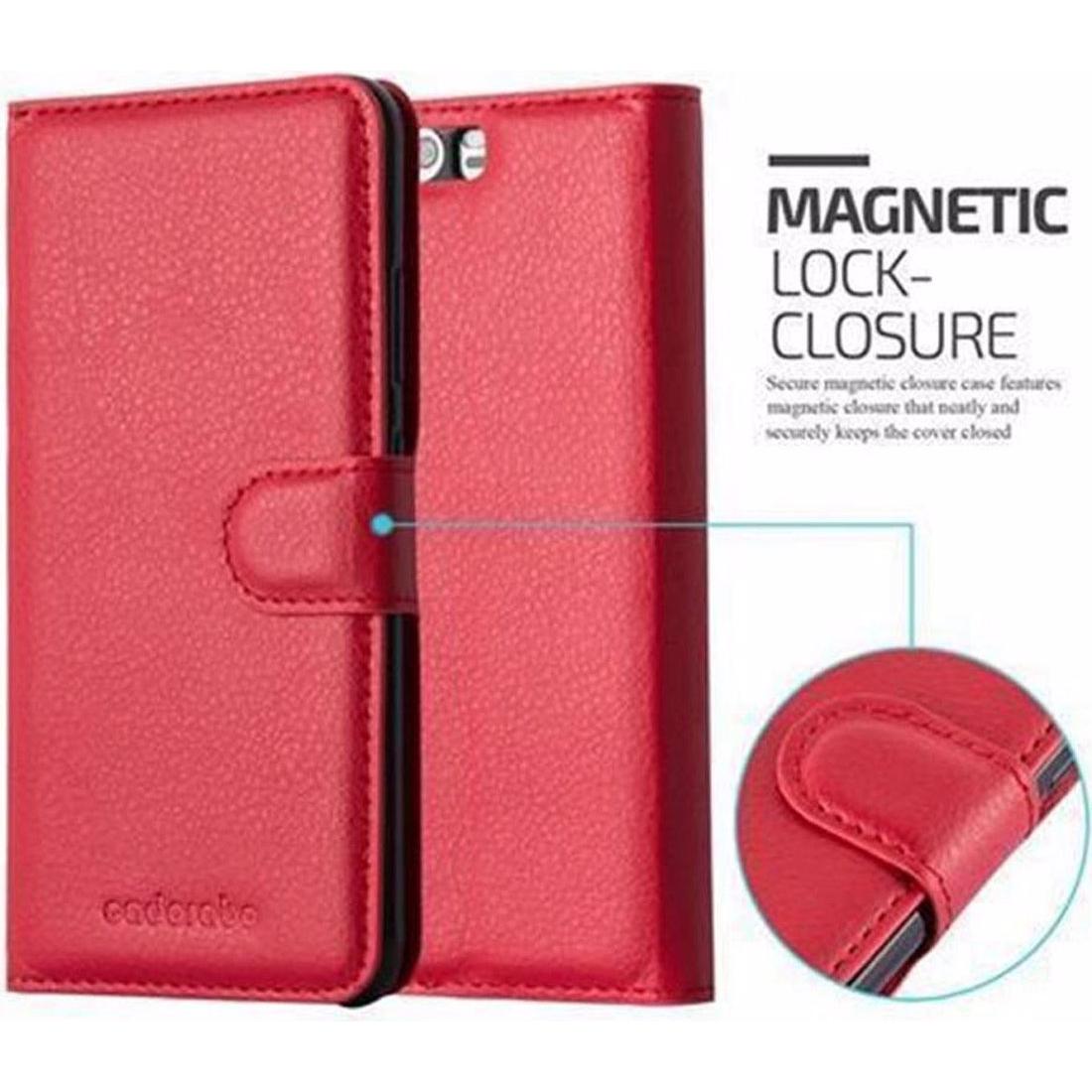 Thumbnail - Cadorabo Book mit Standfunktion Cover (Huawei P10), Smartphone Hülle, Rot