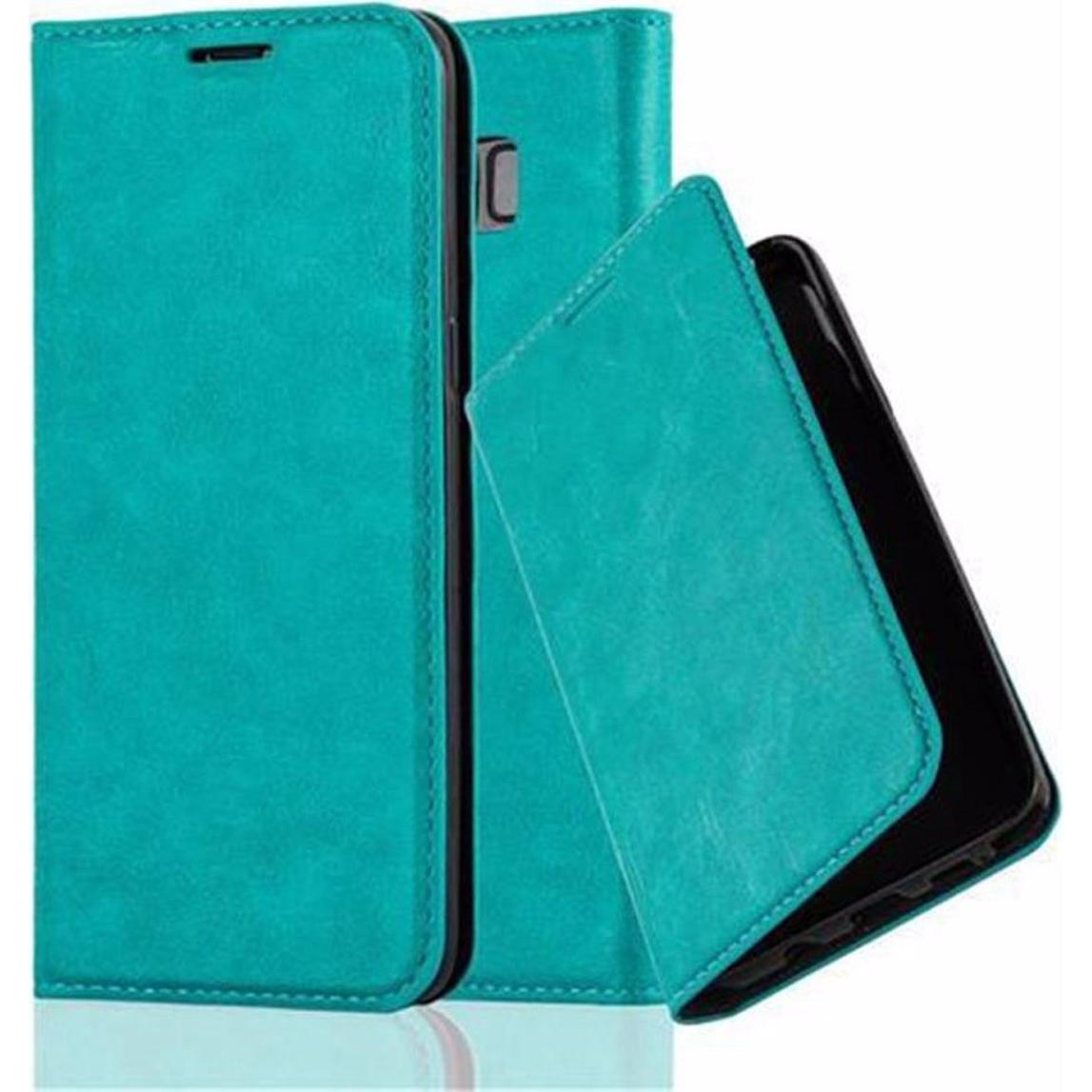 Cadorabo Book Invisible Magnet Cover (Samsung Galaxy S8), Smartphone Hülle, Türkis