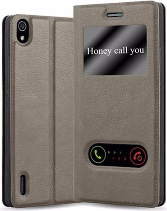 Produktbild Cadorabo Book mit View Doppelfenster Cover (Huawei Ascend P7)