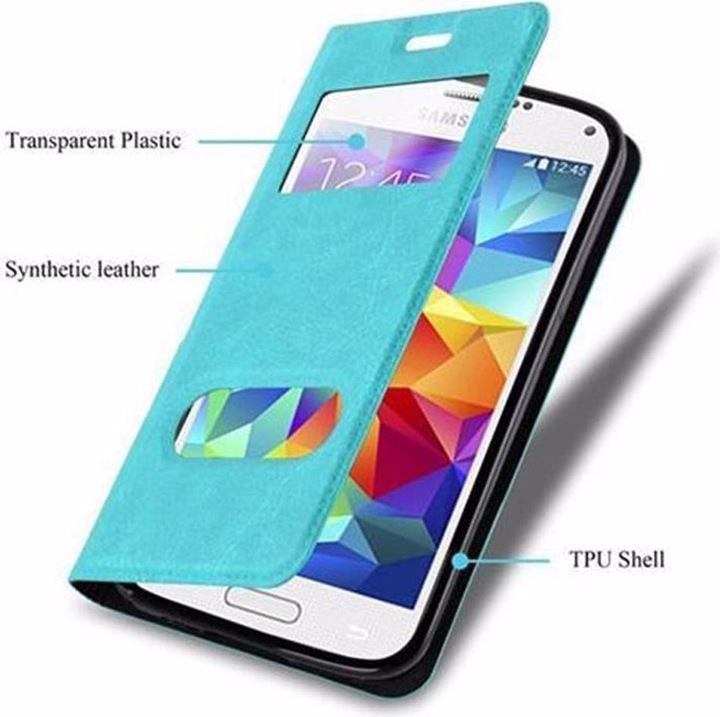 Produktbild Cadorabo Book mit View Doppelfenster Cover (Samsung Galaxy S5 Neo, Samsung Galaxy S5)