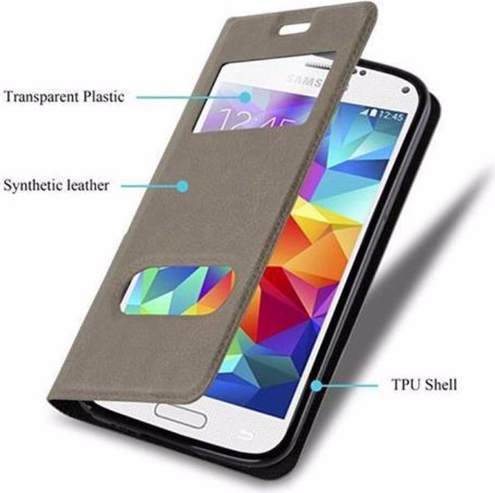 Produktbild Cadorabo Book mit View Doppelfenster Cover (Samsung Galaxy S5, Samsung Galaxy S5 Neo)