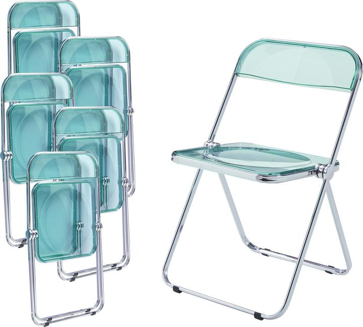 Actual product image En.Casa Klappstuhl Pornainen 6er Set Mintgrün, transparent