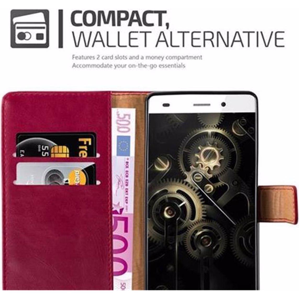 Thumbnail - Cadorabo Book Luxury Cover (Huawei P8 Lite), Smartphone Hülle, Rot