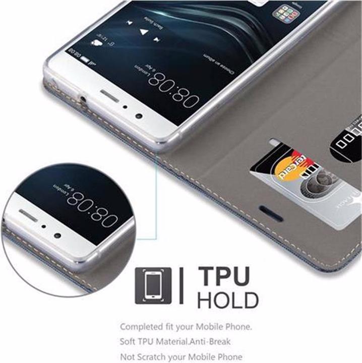 Produktbild Cadorabo Book Jeans Optik Cover (Huawei P9 Lite)