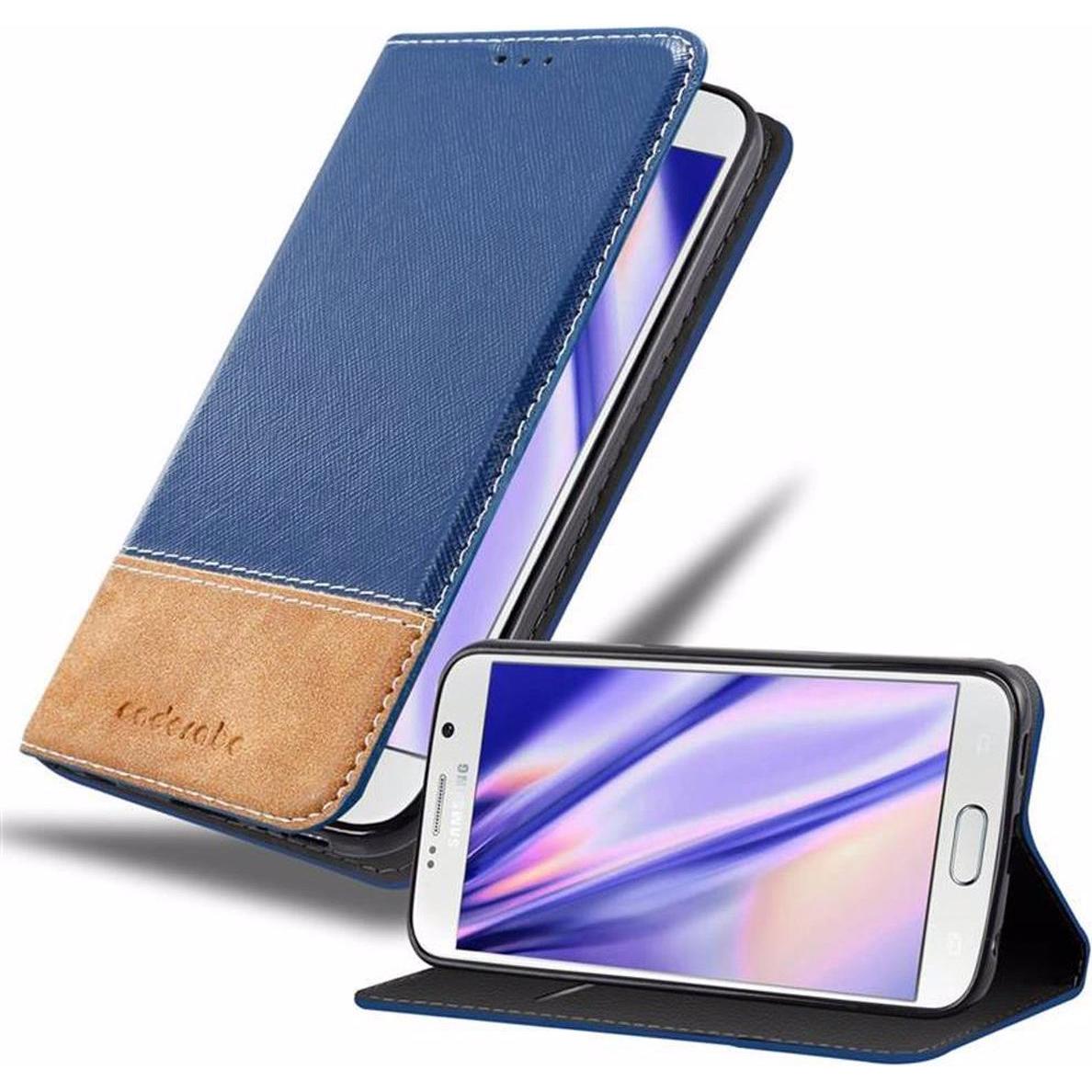 Cadorabo Book X-Wallet Cover (Samsung Galaxy S6), Smartphone Hülle, Blau