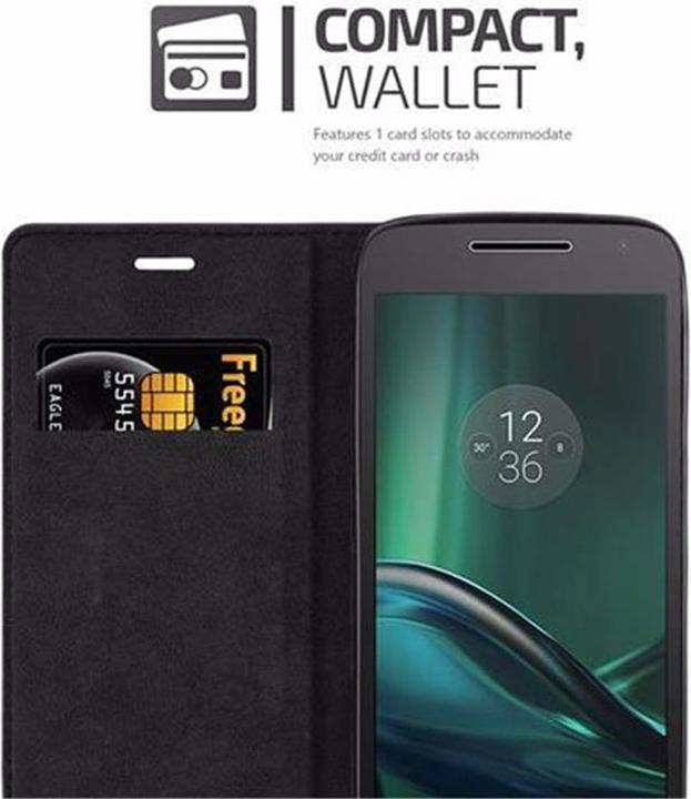 Actual product image Cadorabo Book Invisible Magnet Cover (Motorola Moto G4 Play)