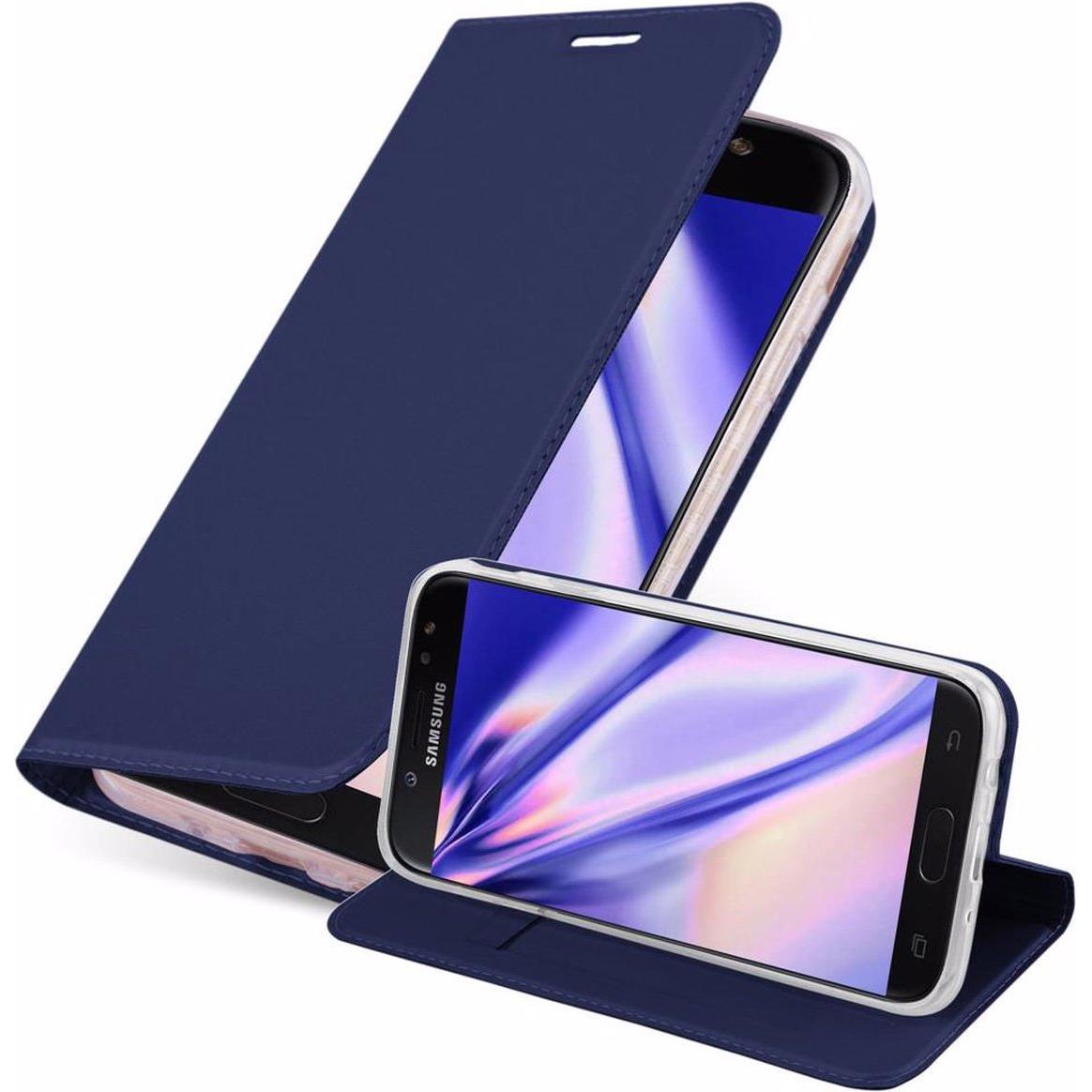 Cadorabo Book Classy Style Cover (Samsung Galaxy J7 2017), Smartphone Hülle, Blau