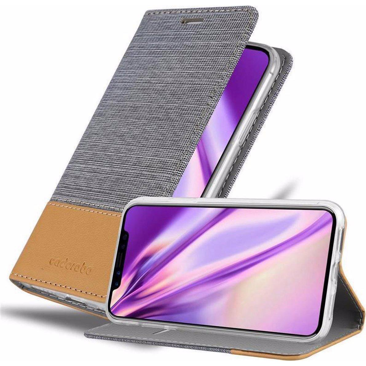 Cadorabo Jeans Optik (Apple iPhone X, Apple iPhone XS), Smartphone Hülle, Braun, Grau
