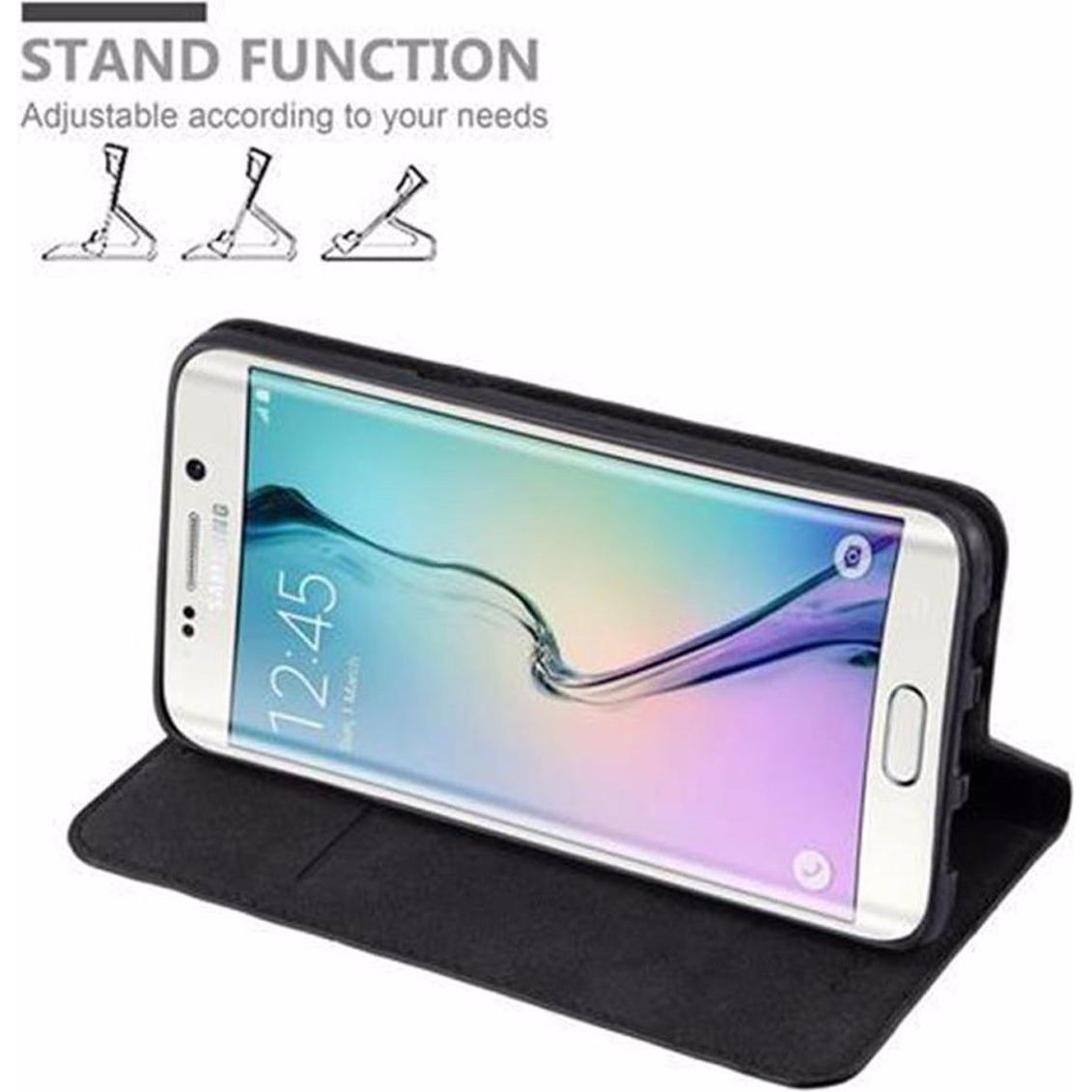 Thumbnail - Cadorabo Book Invisible Magnet Cover (Samsung Galaxy S6 Edge+), Smartphone Hülle, Schwarz