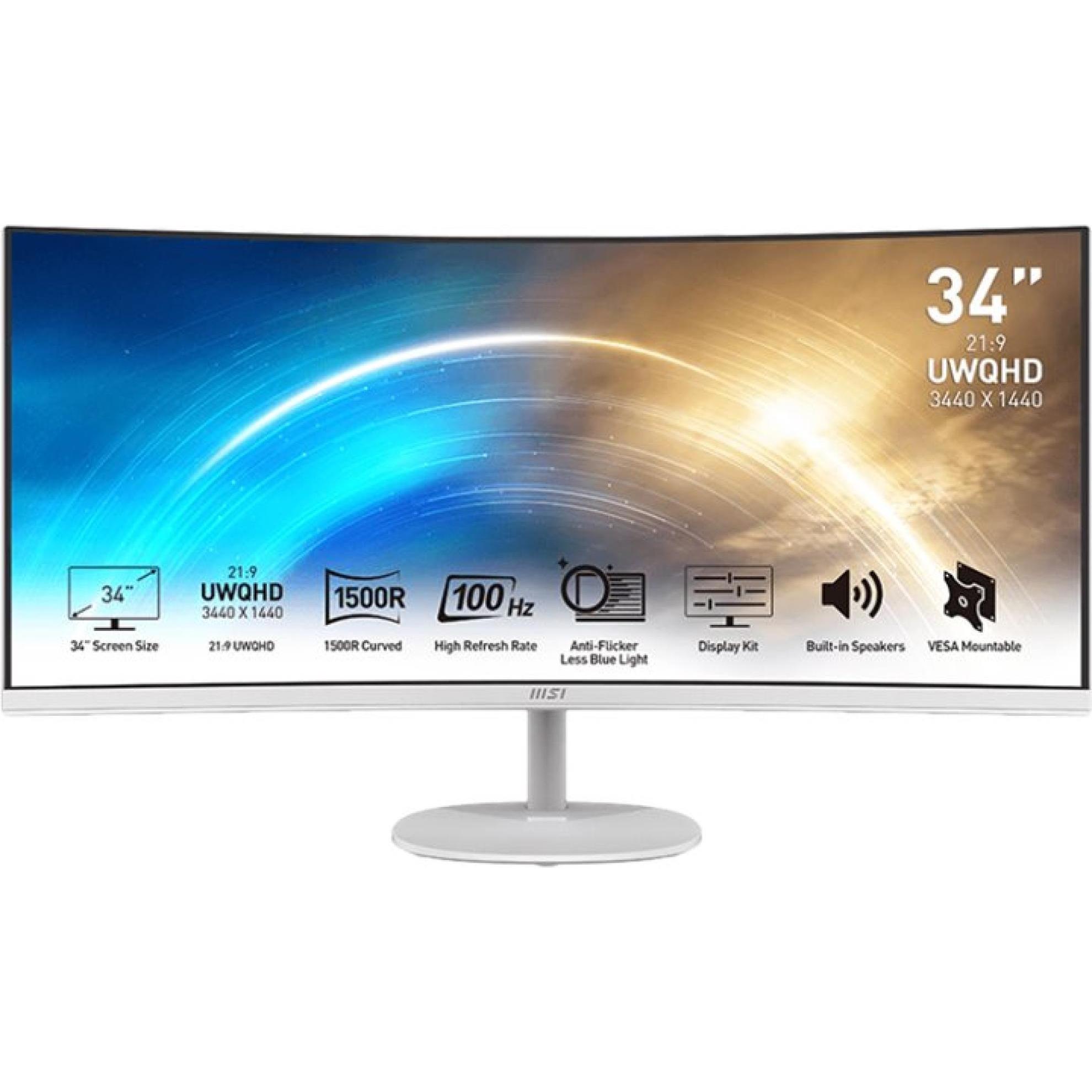 MSI Pro MP341CQWDE (3440 x 1440 Pixel, 34"), Monitor, Weiss