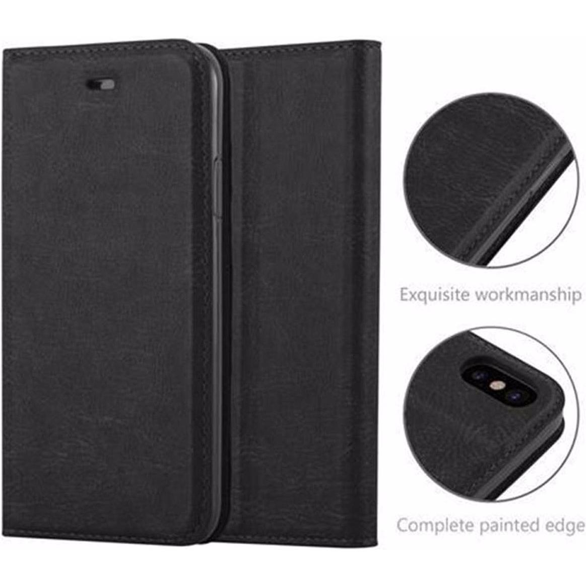 Thumbnail - Cadorabo Book Invisible Magnet Cover (Apple iPhone X, Apple iPhone XS), Smartphone Hülle, Schwarz