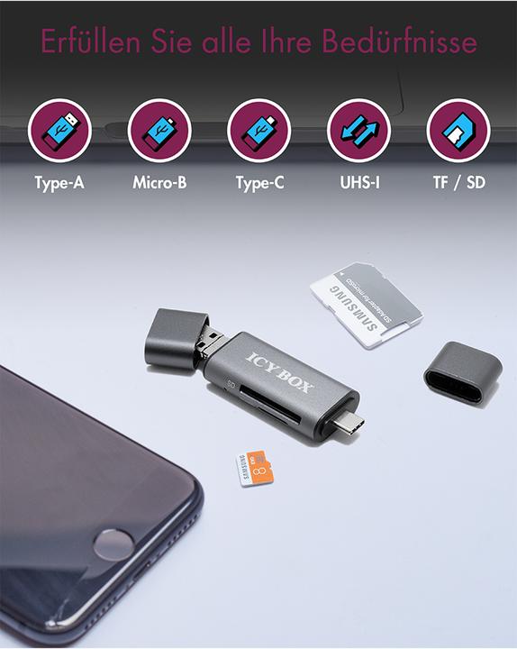 Actual product image Icy Box Ib-Cr200-C Sd (USB, USB 2.0 Micro-B)