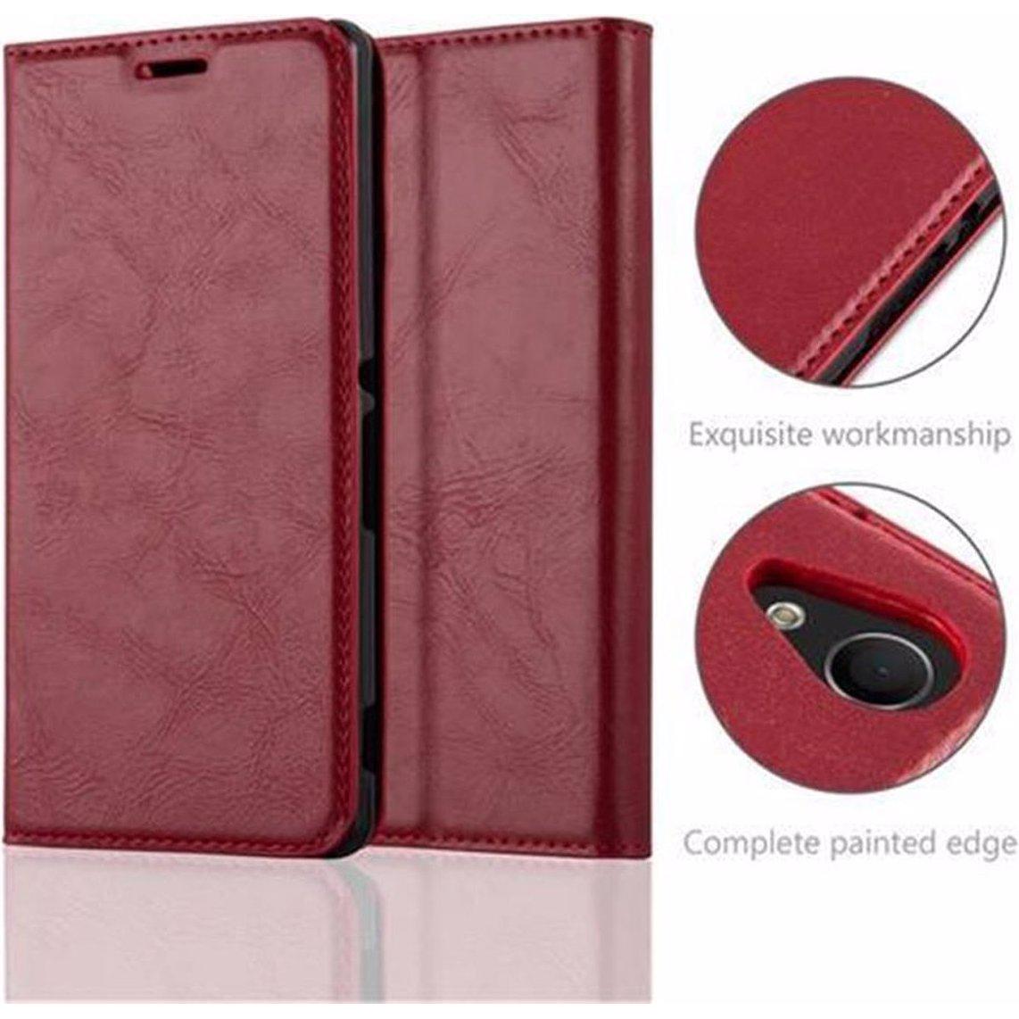 Thumbnail - Cadorabo Book Invisible Magnet Cover (Sony Xperia M4 Aqua), Smartphone Hülle, Rot