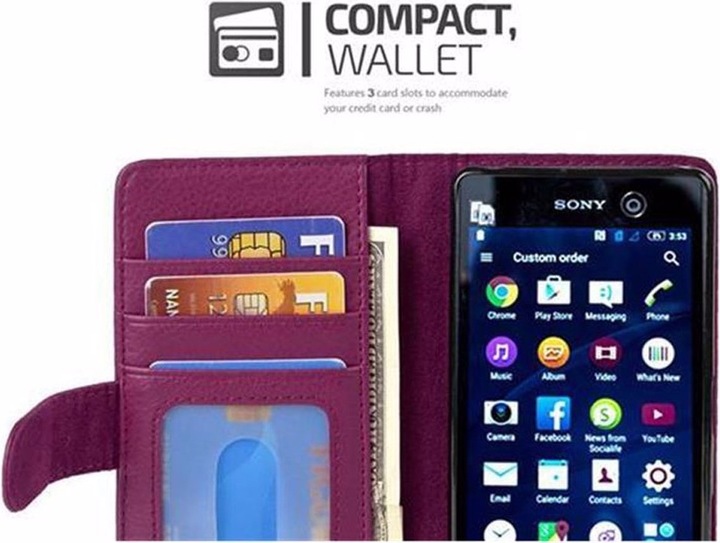 Actual product image Cadorabo Book with 3 card slots cover (Sony Xperia M5)