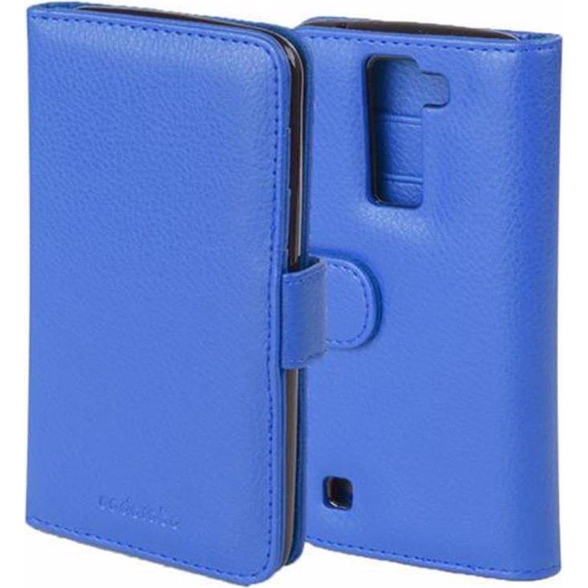 Cadorabo Book mit 3 Kartenfächer Cover (LG K8), Smartphone Hülle, Blau
