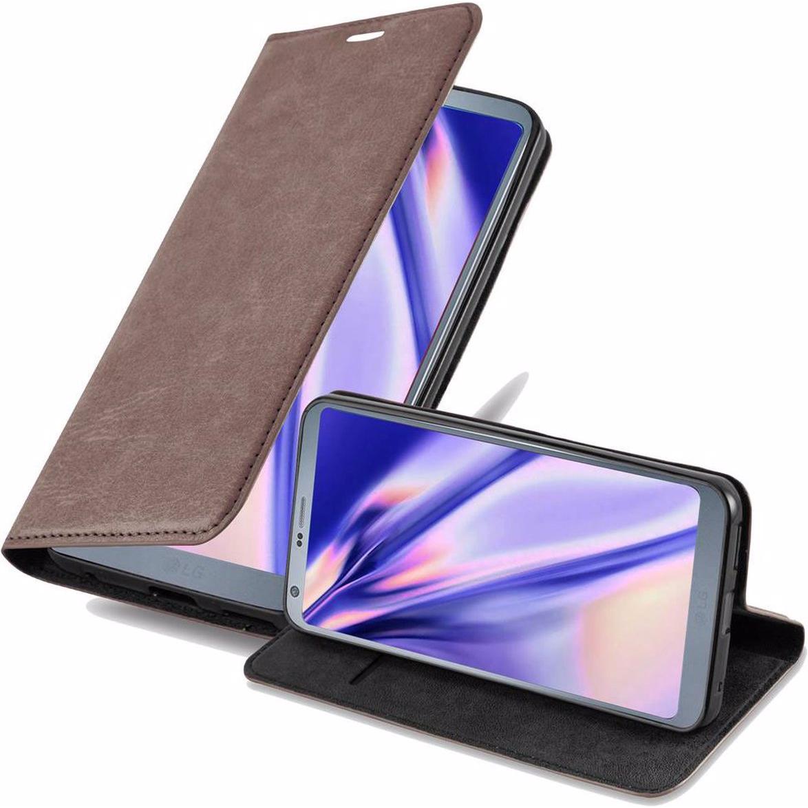 Cadorabo Book Invisible Magnet Cover (LG G6), Smartphone Hülle, Braun