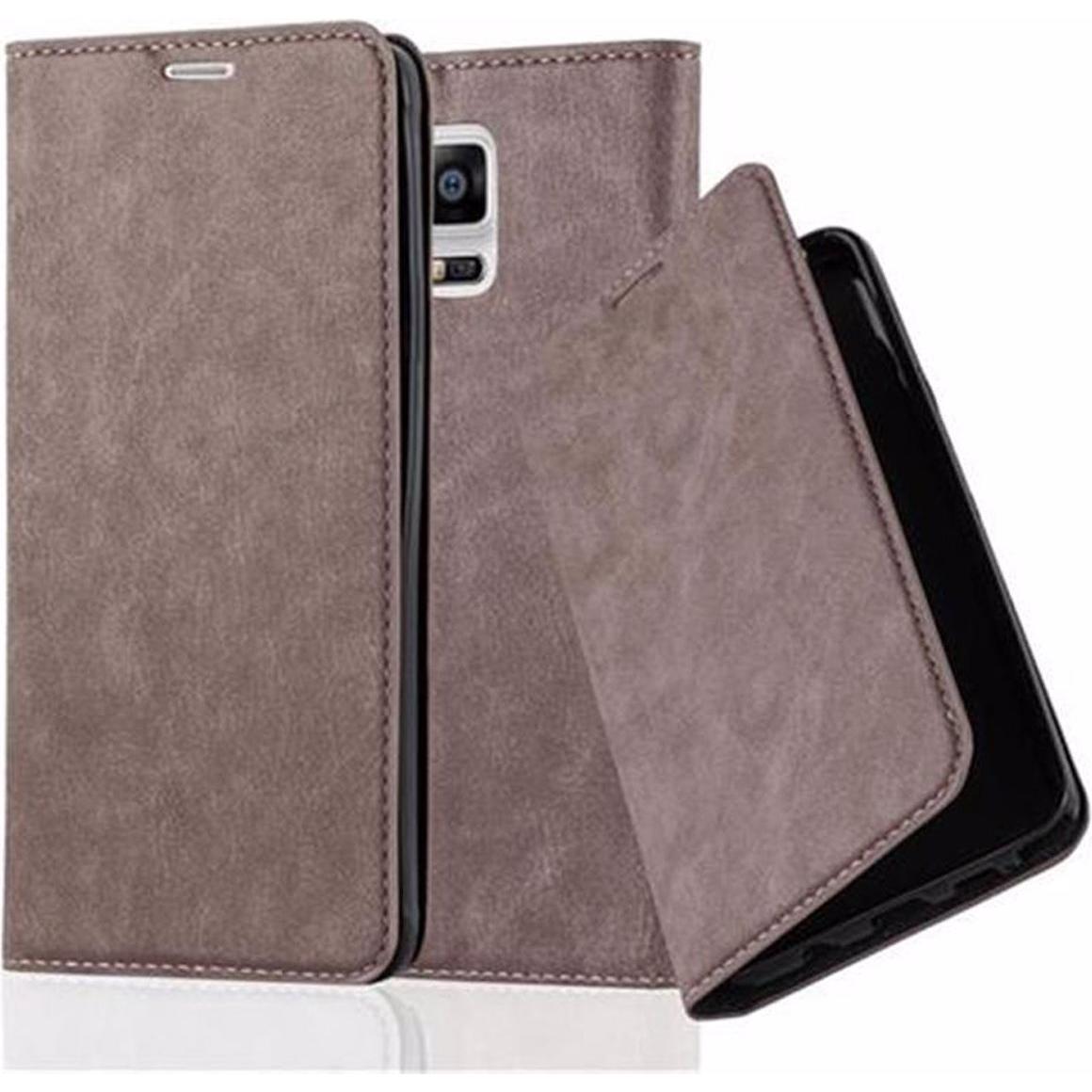Cadorabo Book Invisible Magnet Cover (Samsung Galaxy Note 4), Smartphone Hülle, Braun