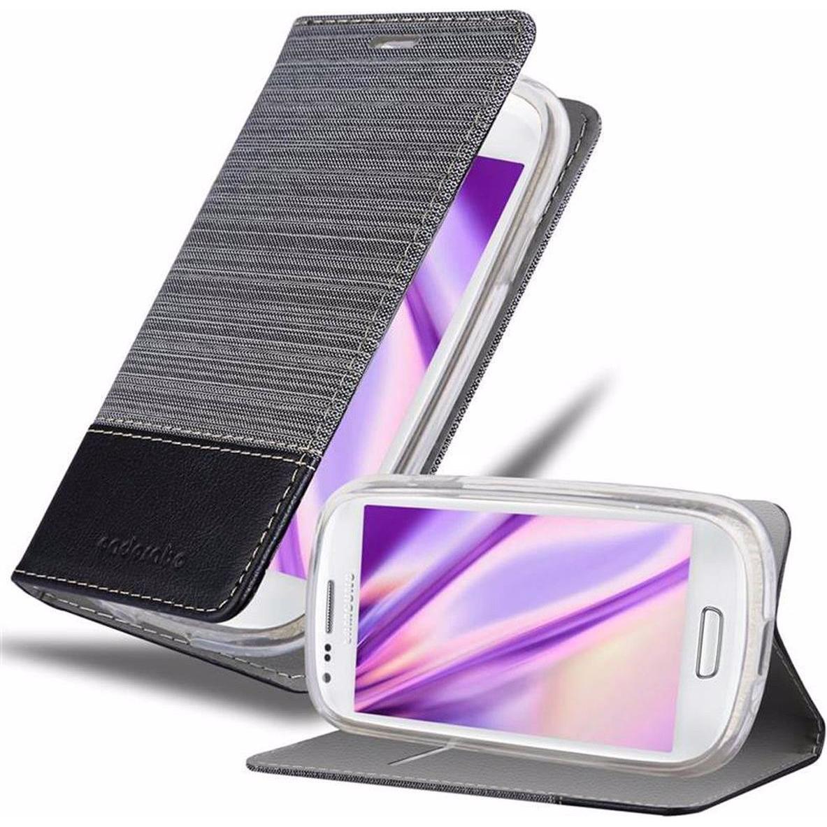 Cadorabo Book Jeans Optik Cover (Samsung Galaxy S3 Mini), Smartphone Hülle, Grau