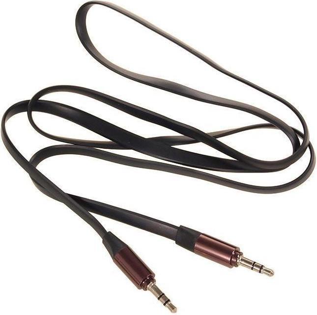 Image du produit Maclean MCTV-695 - Câble jack 3,5 mm, plat, connecteur métallique, 2 m, noir (2 m)