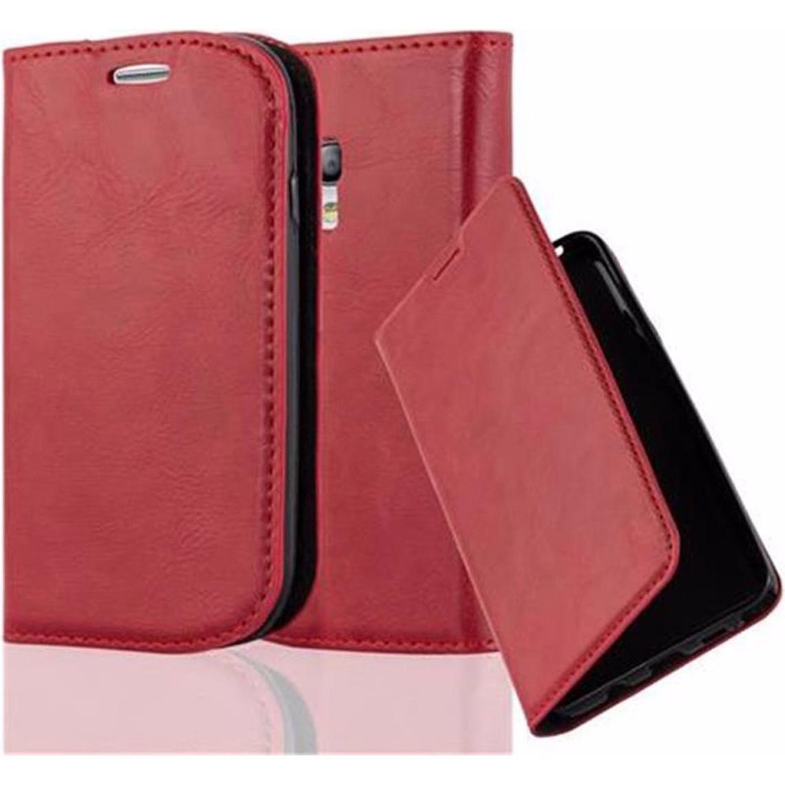 Cadorabo Book Invisible Magnet Cover (Samsung Galaxy S3 Mini), Smartphone Hülle, Rot