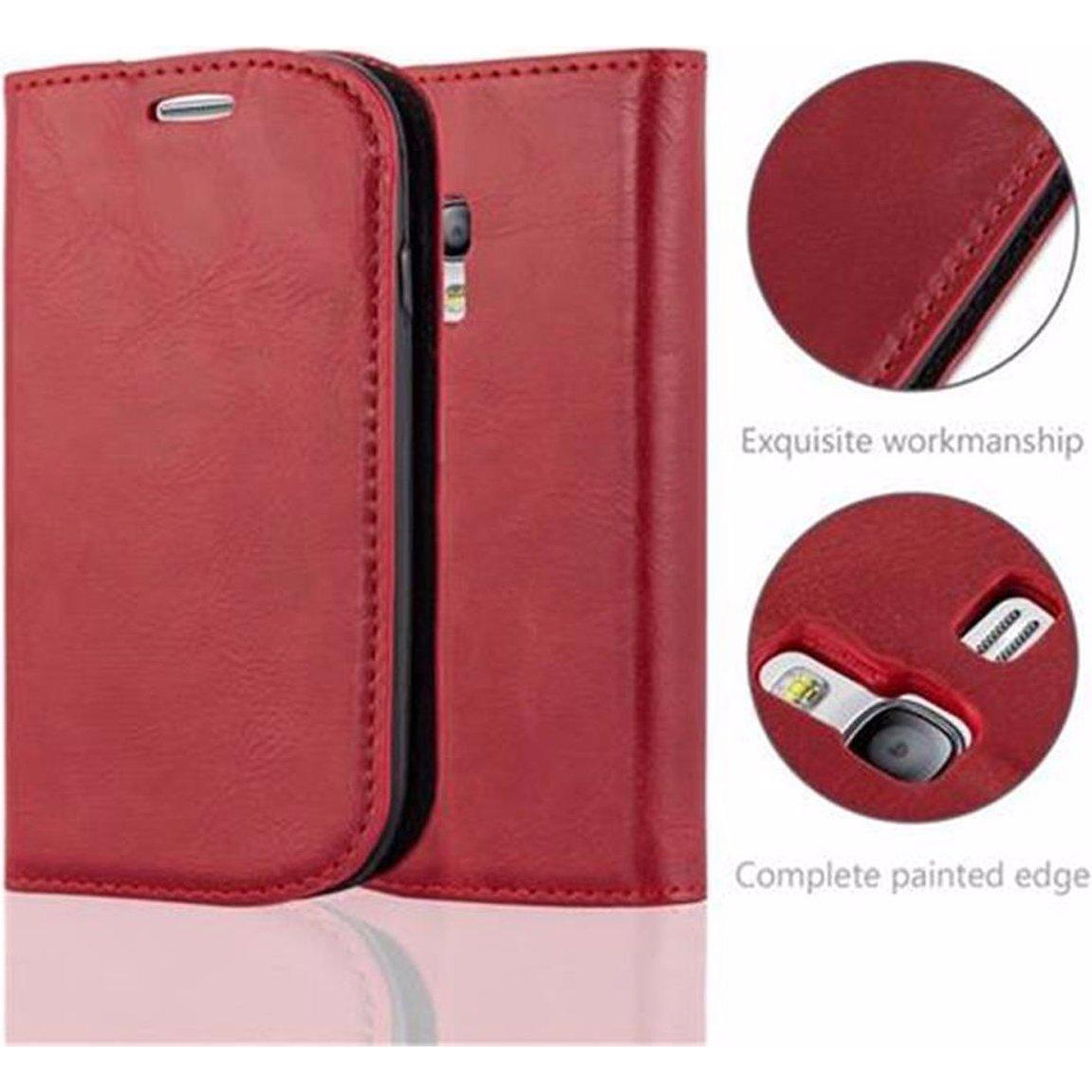 Thumbnail - Cadorabo Book Invisible Magnet Cover (Samsung Galaxy S3 Mini), Smartphone Hülle, Rot