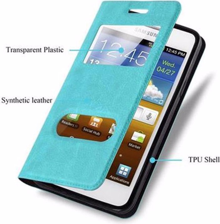 Produktbild Cadorabo Book mit View Doppelfenster Cover (Samsung Galaxy S2)