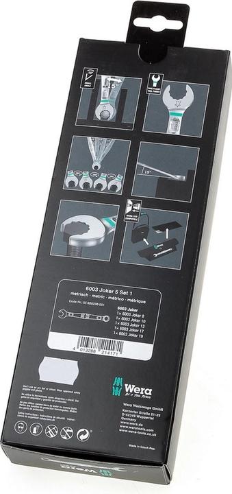 Actual product image Wera 6003 Joker 5 Set 1 (19 mm, 12 mm, 14 mm, 16 mm, 10 mm, 18 mm, 17 mm, 11 mm, 15 mm, 8 mm, 9 mm, 13 mm)