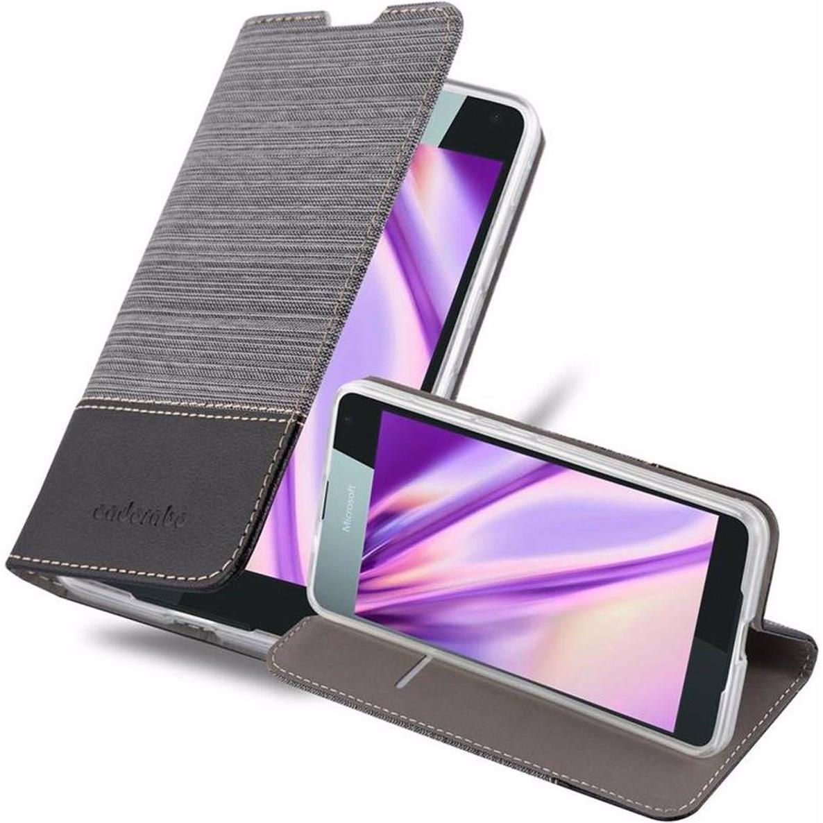 Cadorabo Book Jeans Optik Cover (Microsoft Lumia 650), Smartphone Hülle, Grau