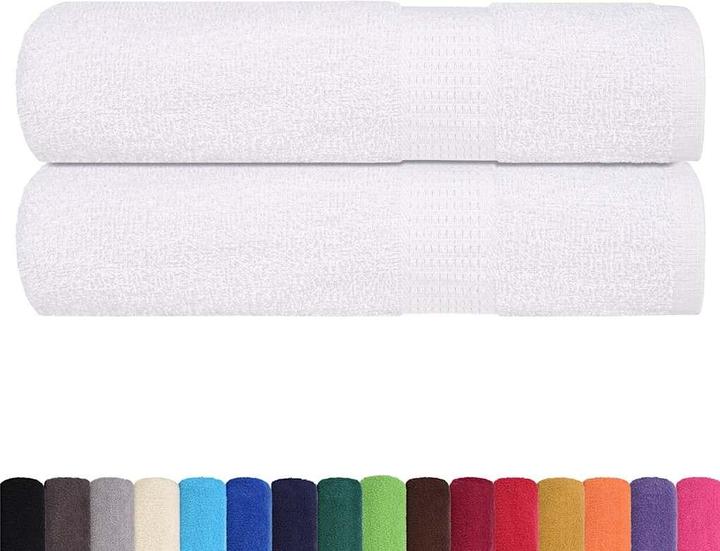 Image du produit vidaXL Serviettes 2 pcs. Blanc 50x100 cm 360 g/m² 100% coton Serviette de bain (50 x 100 cm)