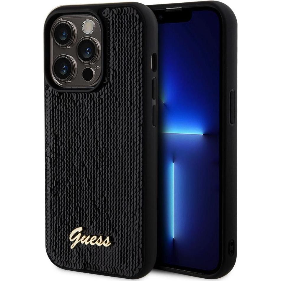 Guess GUHCP14XPSFDGSK iPhone 14 Pro Max 6.7" czarny/black hardcase Sequin Script Metal (Apple iPhone 14 Pro Max), Smartp...