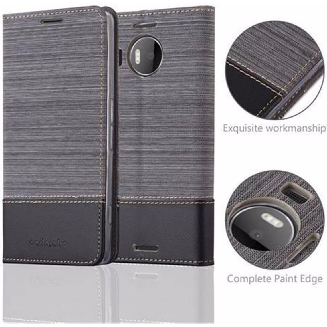 Thumbnail - Cadorabo Book Jeans Optik Cover (Microsoft Lumia 950 XL), Smartphone Hülle, Grau