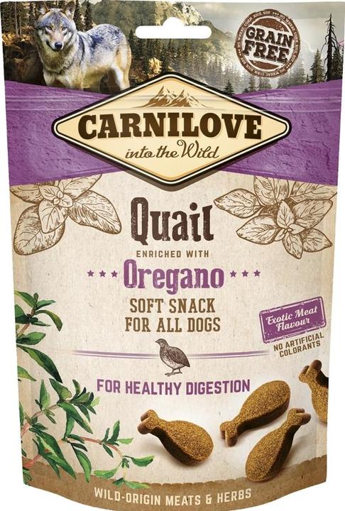 Carnilove Dog Soft Snack with quail and oregano (Adult, 1 pcs., 200 g)