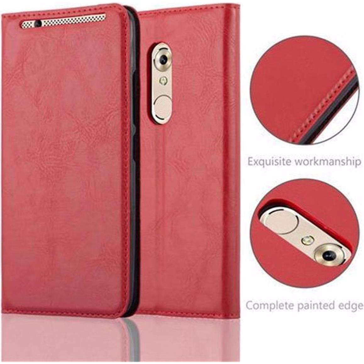 Thumbnail - Cadorabo Book Invisible Magnet Cover (ZTE Axon 7), Smartphone Hülle, Rot