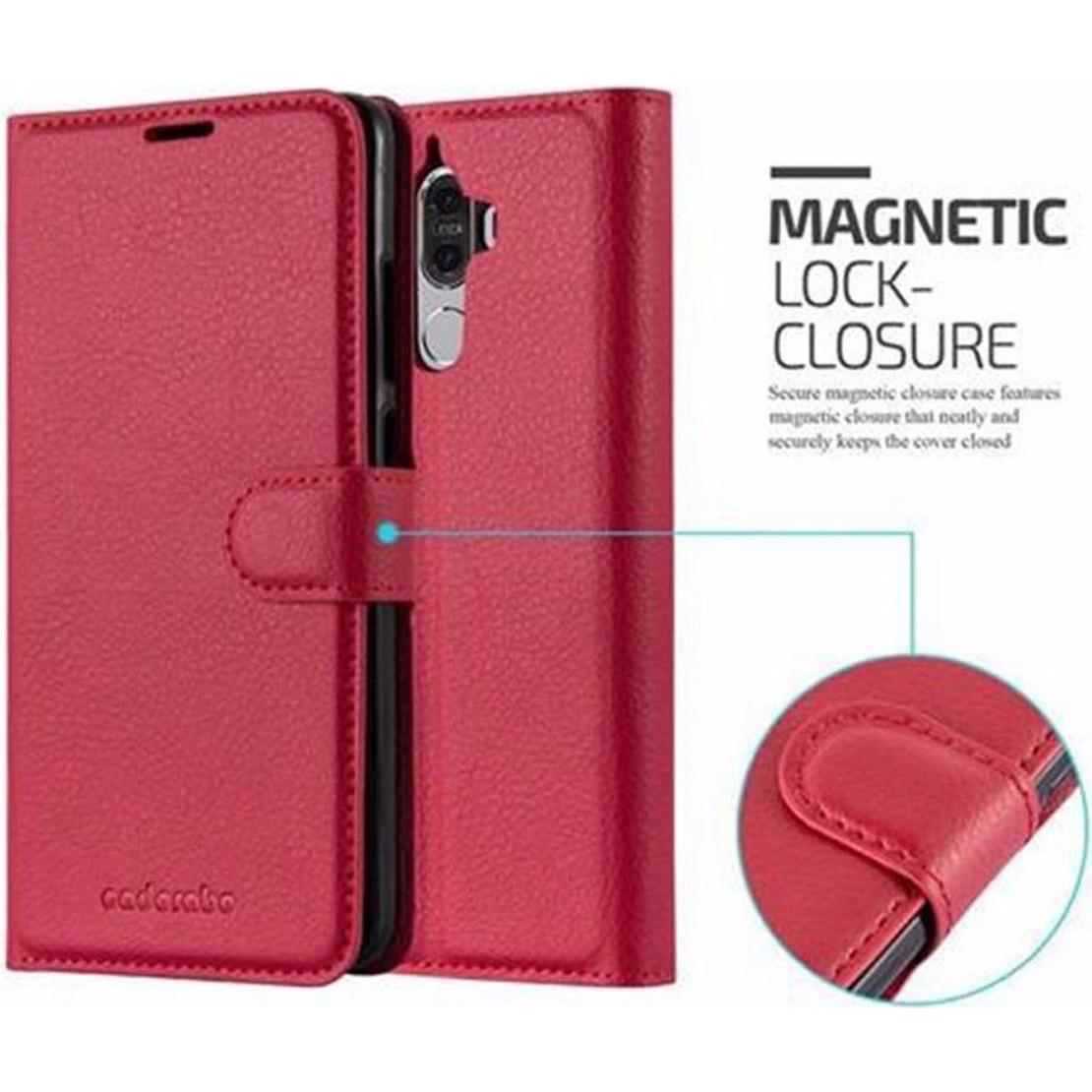 Thumbnail - Cadorabo Book mit Standfunktion Cover (Huawei Mate 9), Smartphone Hülle, Rot