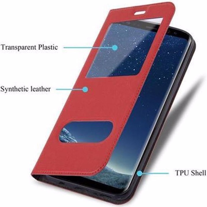 Actual product image Cadorabo Book with View double window cover (Samsung Galaxy S8+)