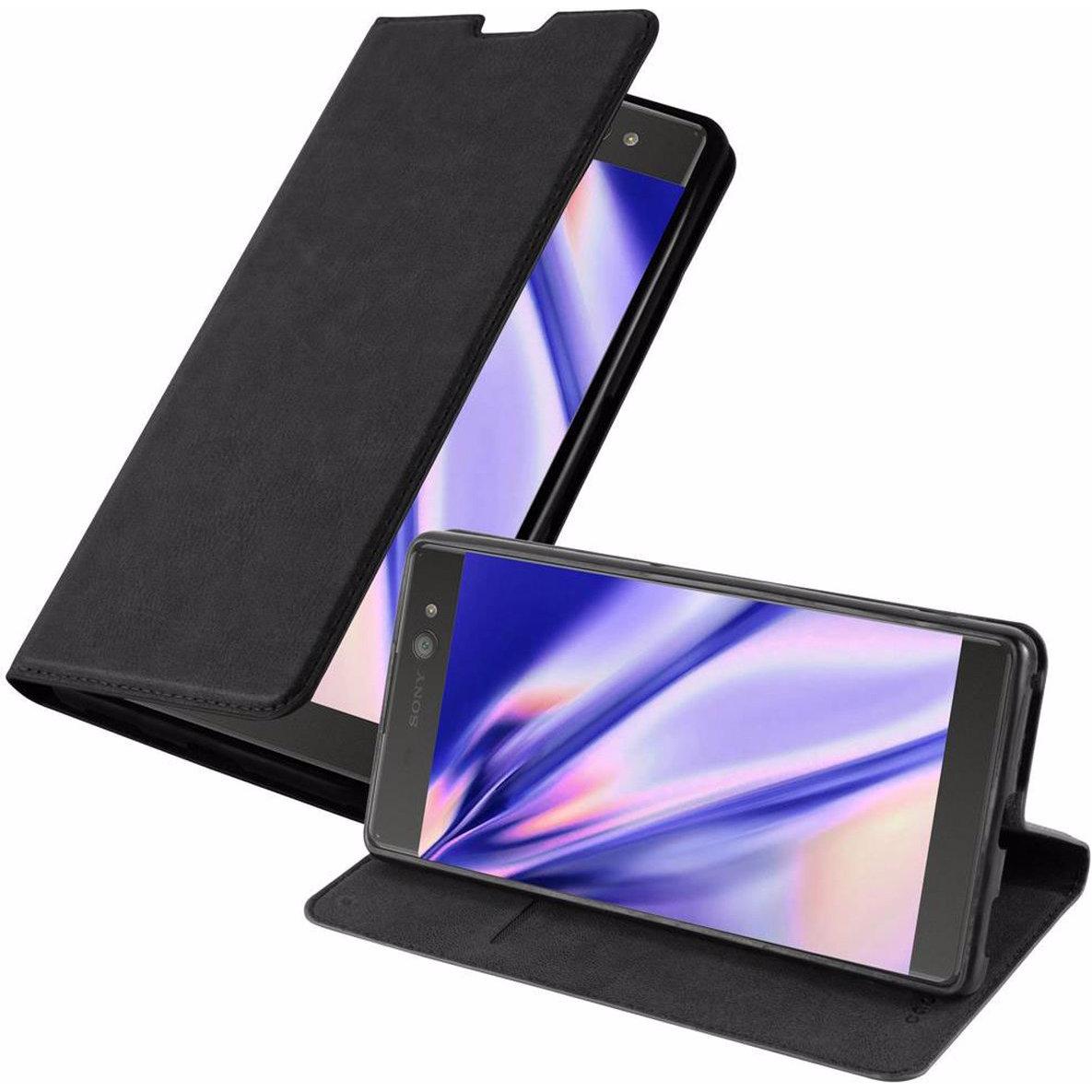 Cadorabo Book Invisible Magnet Cover (Sony Xperia XA Ultra), Smartphone Hülle, Schwarz