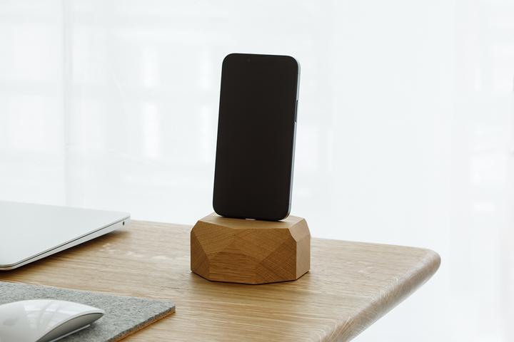 Actual product image Oakywood iPhone Dock - solid wooden iPhone stand - color Oak -