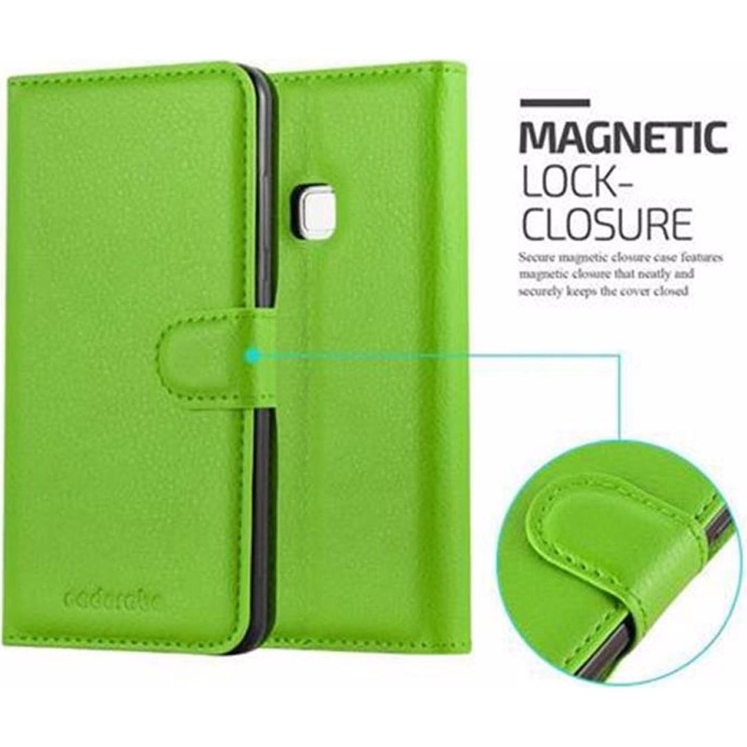 Thumbnail - Cadorabo Book mit Standfunktion Cover (Huawei P10 Lite), Smartphone Hülle, Grün