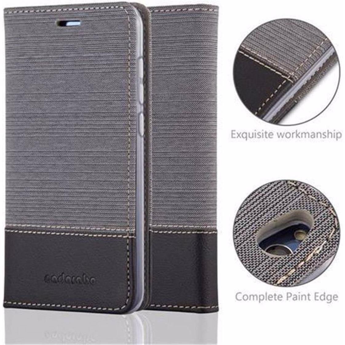 Thumbnail - Cadorabo Book Jeans Optik Cover (Huawei P8 Lite (2017)), Smartphone Hülle, Grau