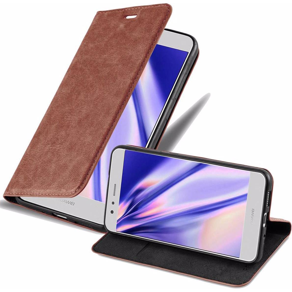 Cadorabo Book Invisible Magnet Cover (Huawei P10 Lite), Smartphone Hülle, Braun