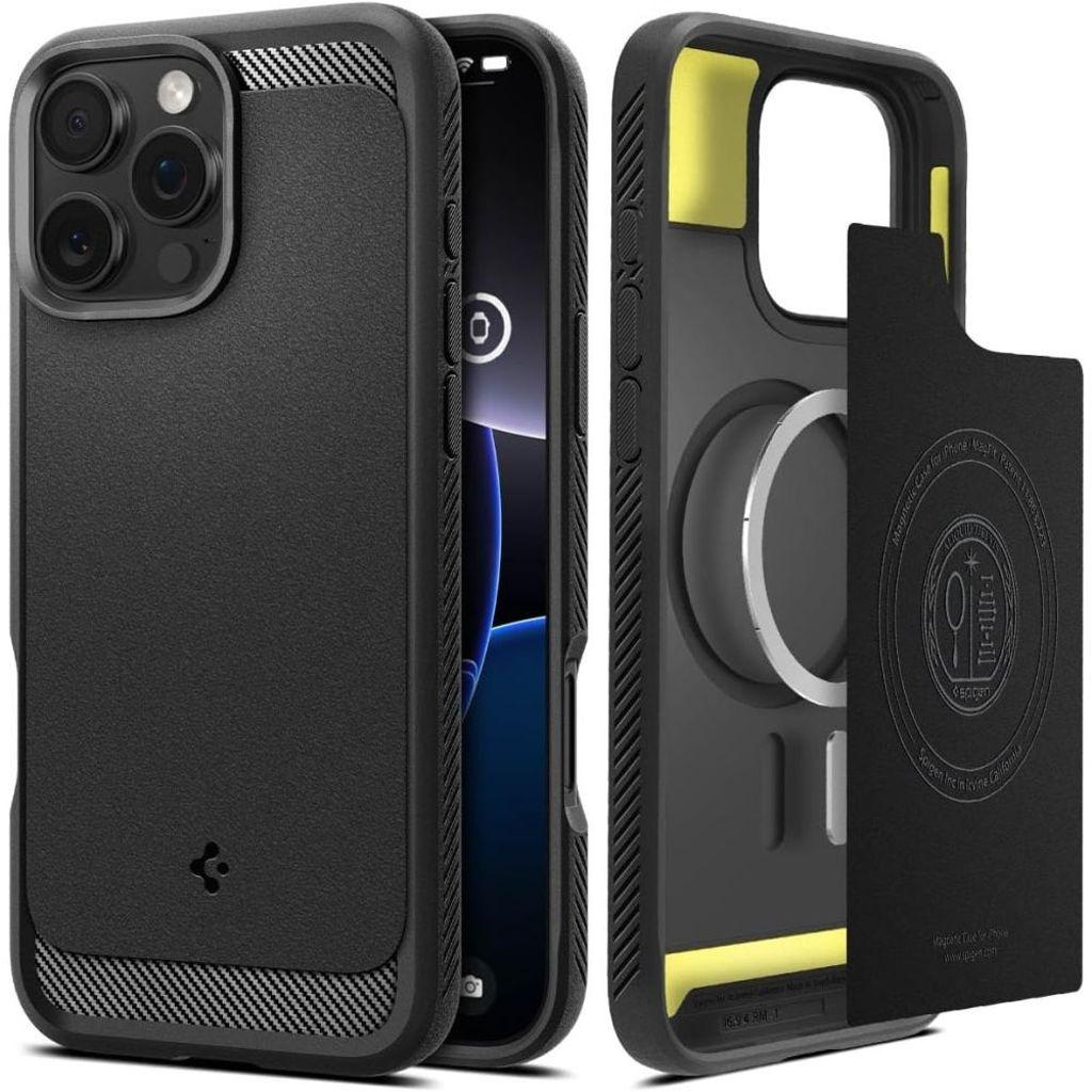 Spigen Custodia Rugged Armor (Apple iPhone 16 Pro), Cover smartphone, Nero
