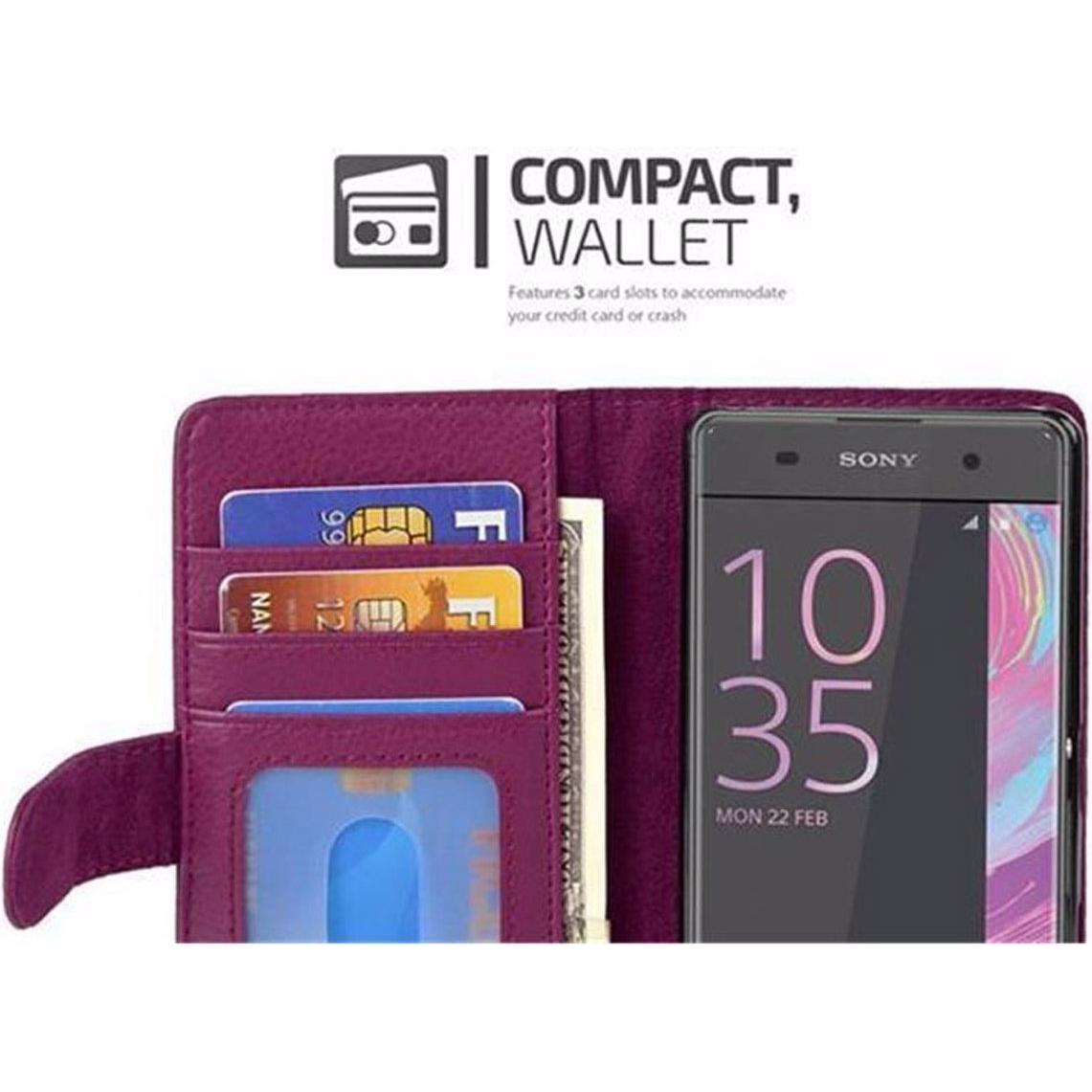 Thumbnail - Cadorabo Book mit 3 Kartenfächer Cover (Sony Xperia XA), Smartphone Hülle, Violett