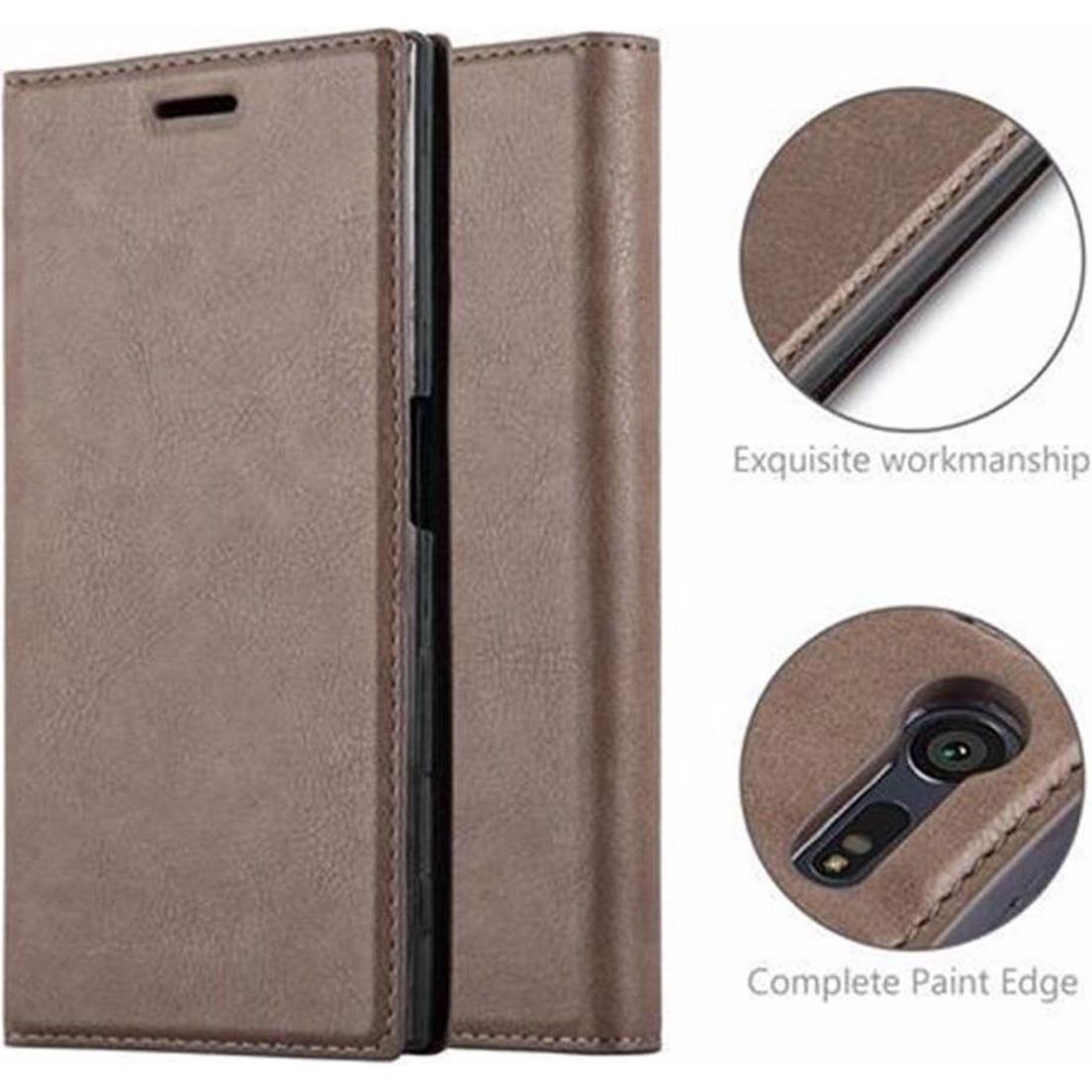 Thumbnail - Cadorabo Book Invisible Magnet Cover (Sony Xperia X Compact), Smartphone Hülle, Braun