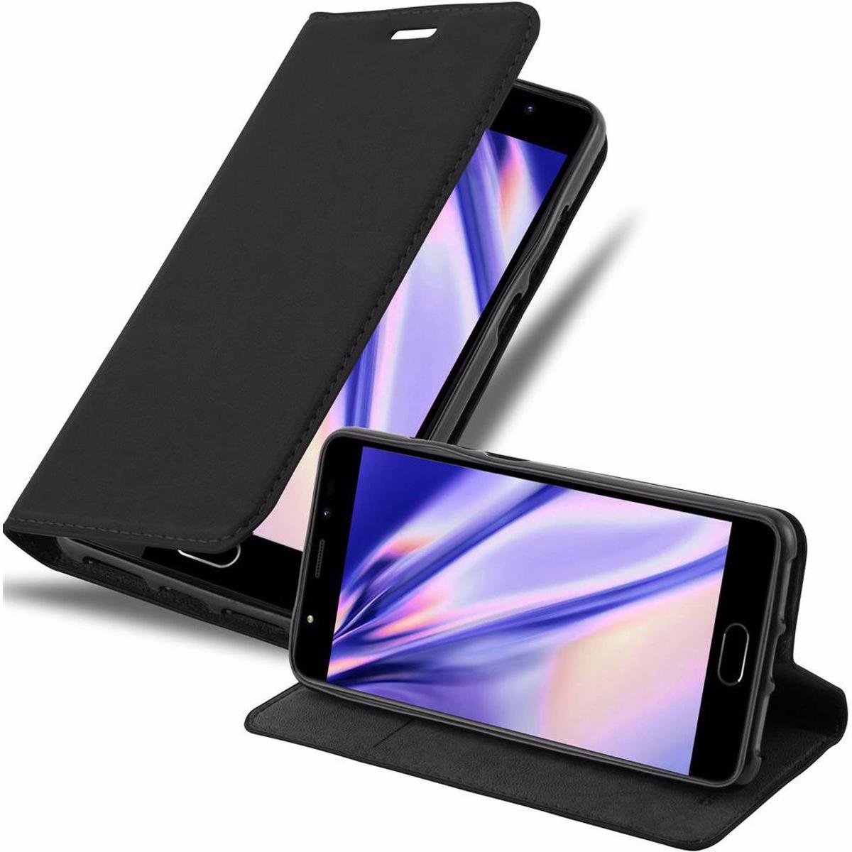 Cadorabo Book Invisible Magnet Cover (Wiko U Feel Prime), Smartphone Hülle, Schwarz