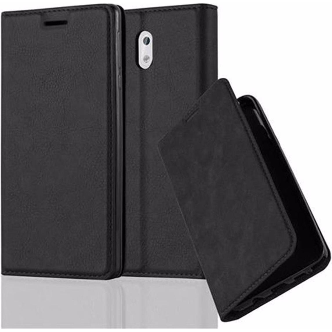 Cadorabo Book Invisible Magnet Cover (Samsung Galaxy J3 2017 (US Version)), Smartphone Hülle, Schwarz