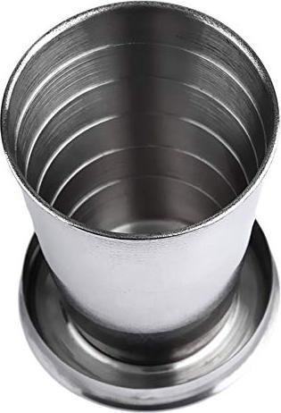 Produktbild JTI Faltbarer Becher aus Edelstahl mit Karabiner
