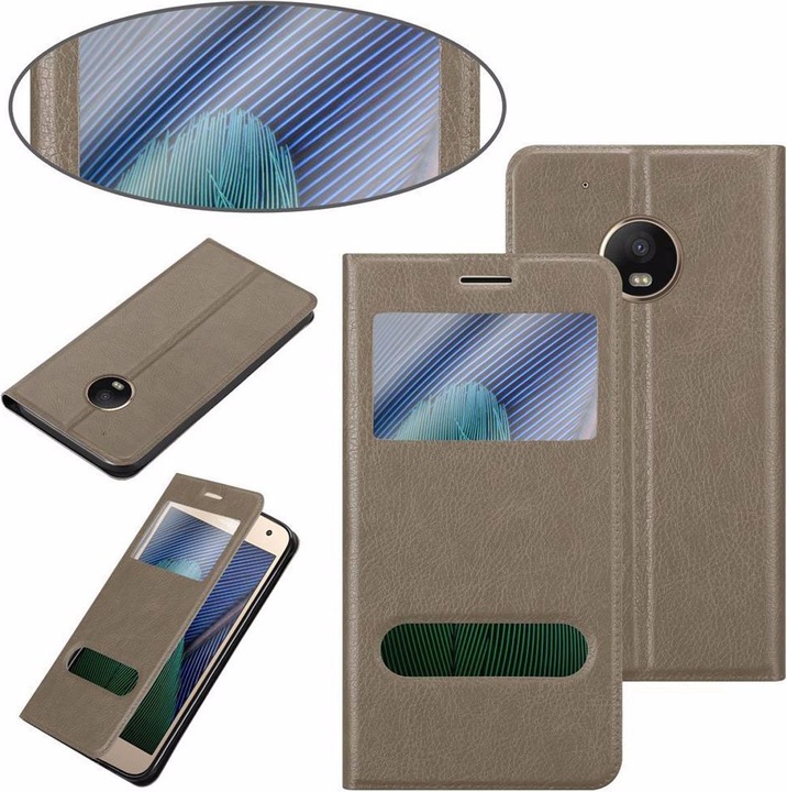 Actual product image Cadorabo Book with View double window cover (Motorola Moto G5 Plus)