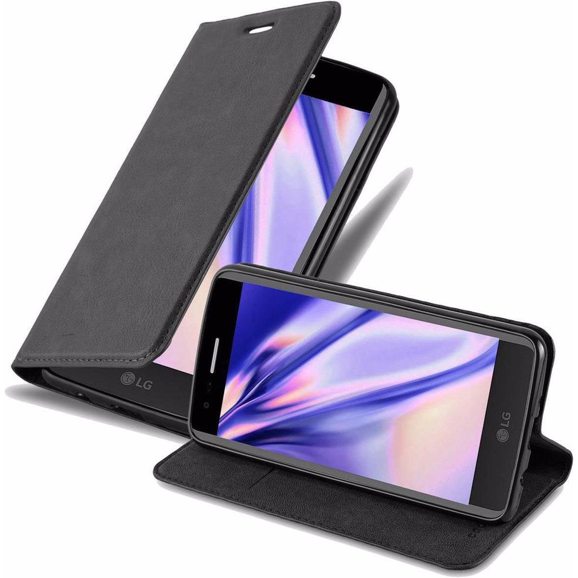 Cadorabo Book Invisible Magnet Cover (LG K8 2017), Smartphone Hülle, Schwarz