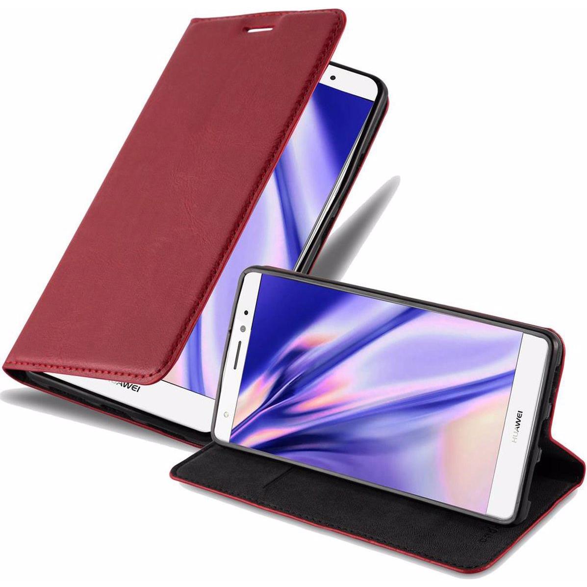 Cadorabo Book Invisible Magnet Cover (Huawei Mate S), Smartphone Hülle, Rot